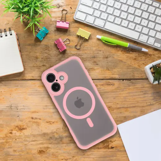 FULL MATTE MAG COVER case compatible with MagSafe for IPHONE 15 Pro Max jasny różowy
