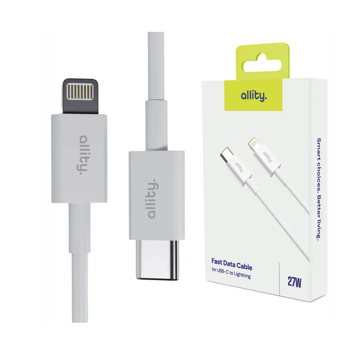 Allity cable AUC-03 USB-C - Lightning 1.0 m 27W white