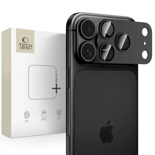 Tech-Protect CamFull Fit+ kameros apsauginis stiklas telefonui iPhone 18 Pro juodas