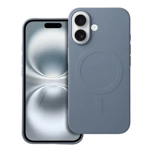 Silicone Mag Cover (big hole) phone case with MagSafe support for iPhone 16 blue