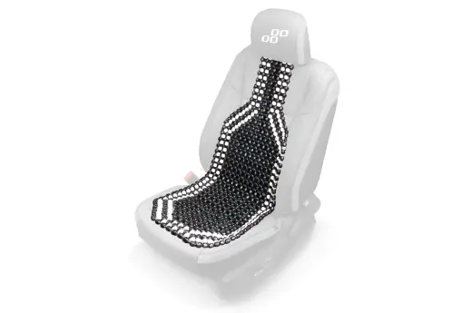 Seat mat, long, black with beige finish