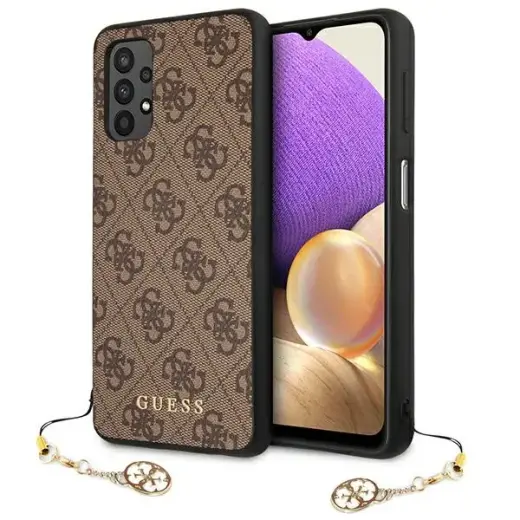 Guess GUHCA32GF4GBR A326 A32 5G brązowy|brown hard case 4G Charms Collection