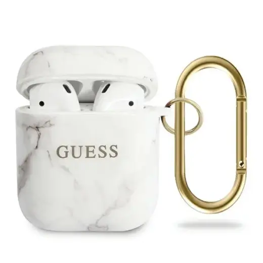 Guess GUACA2TPUMAWH AirPods cover biały|white Marble Collection