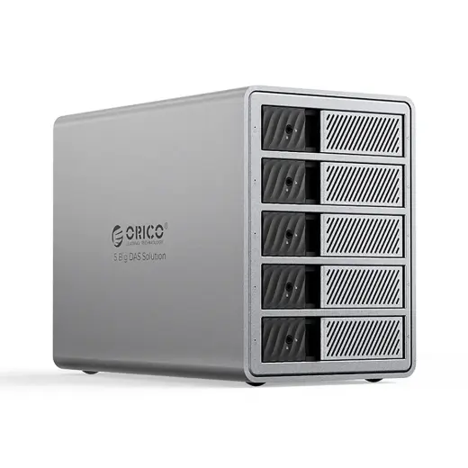 Orico 9858T3 5 Big DAS Solution ProThunder Disk Array with Thunderbolt 3 for 5 x 2.5"/3.5" SATA HDD/SSD - Gray