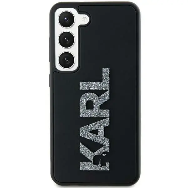 Karl Lagerfeld KLHCS23L3DMBKCK S23 Ultra S918 czarny|black hardcase 3D Rubber Glitter Logo