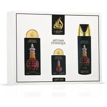 Lattafa Perfumes Artisan Ethnique Gift Set EDP 100 ml, deospray 200 ml and EDP 20 ml 100ml