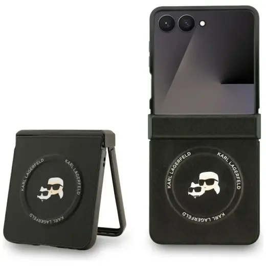 Karl Lagerfeld Karl&Choupette Pins MagSafe Case for Samsung Galaxy Z Flip7 Black