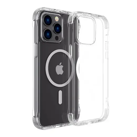 Joyroom JR-14H5 прозрачный чехол с подставкой и поддержкой MagSafe для телефона iPhone 14 прозрачный