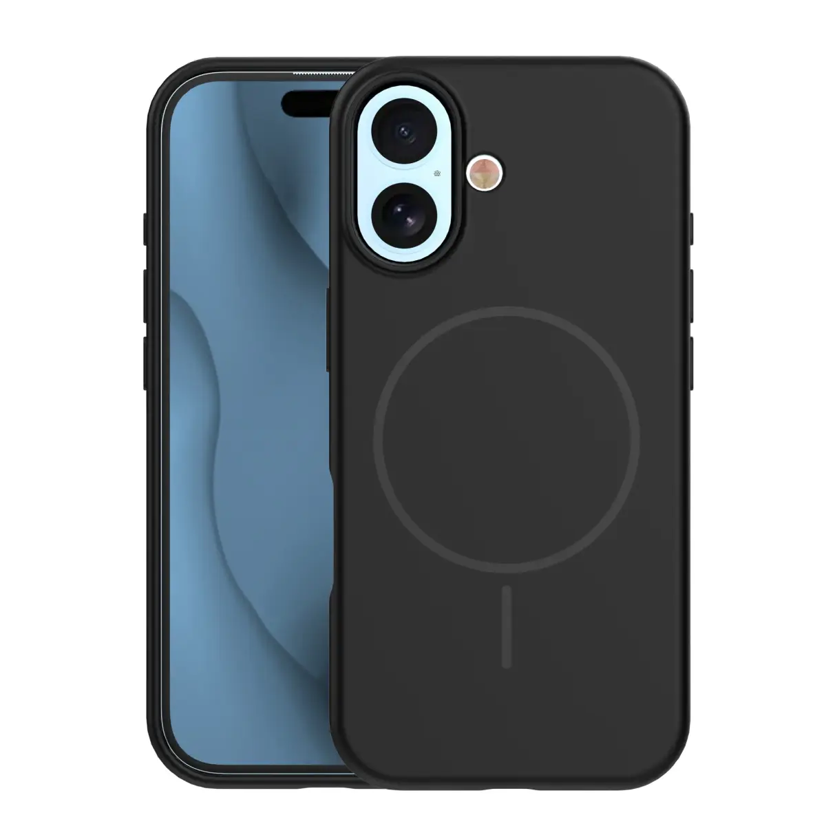 Silicone Thin Mag чехол с поддержкой MagSafe для телефона iPhone 17 чёрный