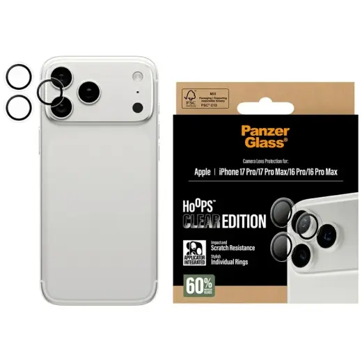PanzerGlass Hoops Tempered Glass Lens Screen Protector for iPhone 17 Pro | 17 Pro Max | 16 Pro | 16