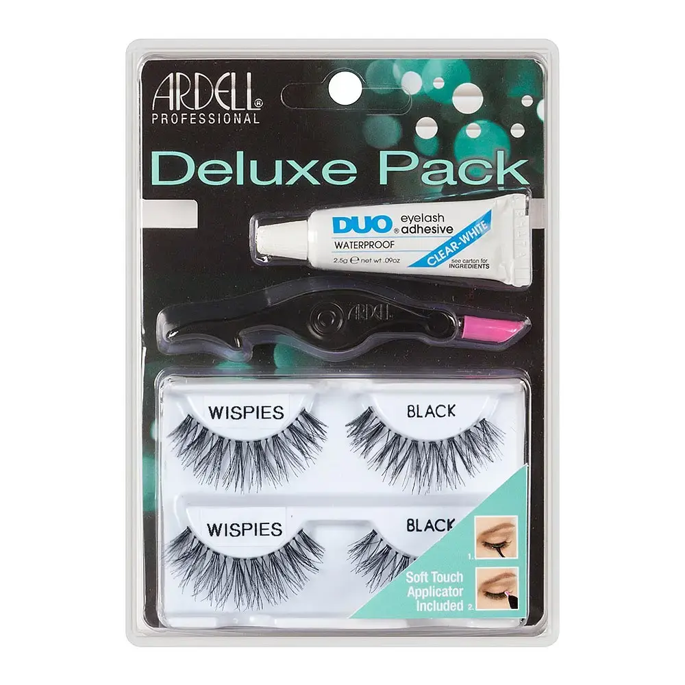 Ardell, Deluxe Pack, Wispies Lashes with Applicator and Eyelash Adhesive, 1 Set