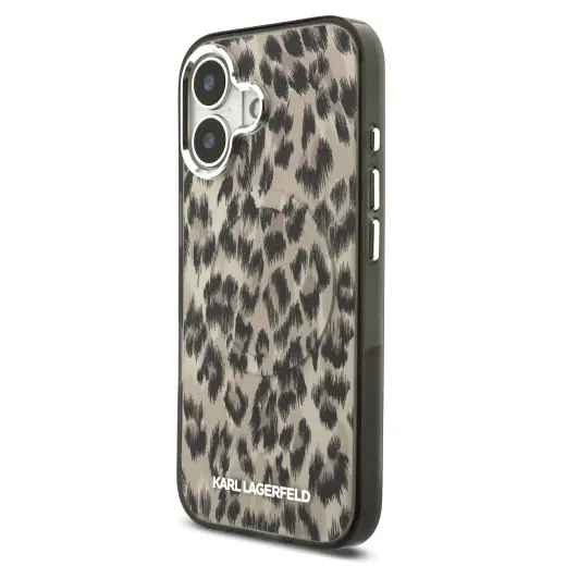 Karl Lagerfeld IML Leopard maciņš ar MagSafe atbalstu telefonam iPhone 17 brūns