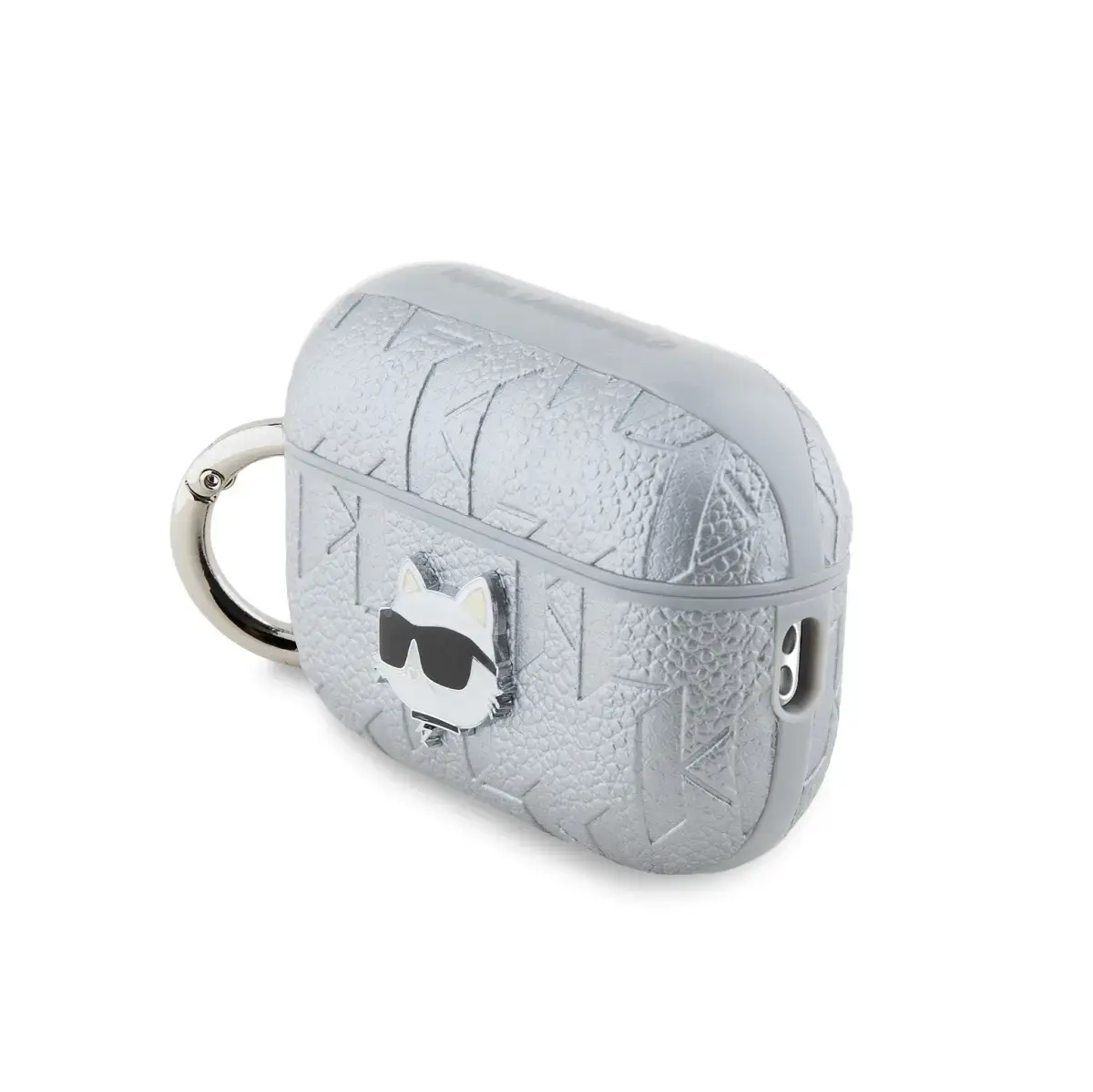 Karl Lagerfeld PU Embossed Choupette Head Case for AirPods Pro 2 Silver