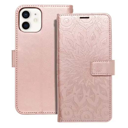 MEZZO mandala grāmatveida maciņš telefonam iPhone 12 | iPhone 12 Pro rozā