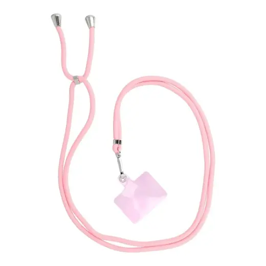 SWING (6mm) Phone lanyard, Phone pendant with adjustable length / cord length 165cm (max 82.5cm in the loop) / on the shoulder or neck - lite pink