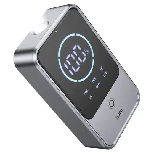 Powerbank 10000 mAh 2,4A 18W with a car jump-start function Hoco QS7 metal gray