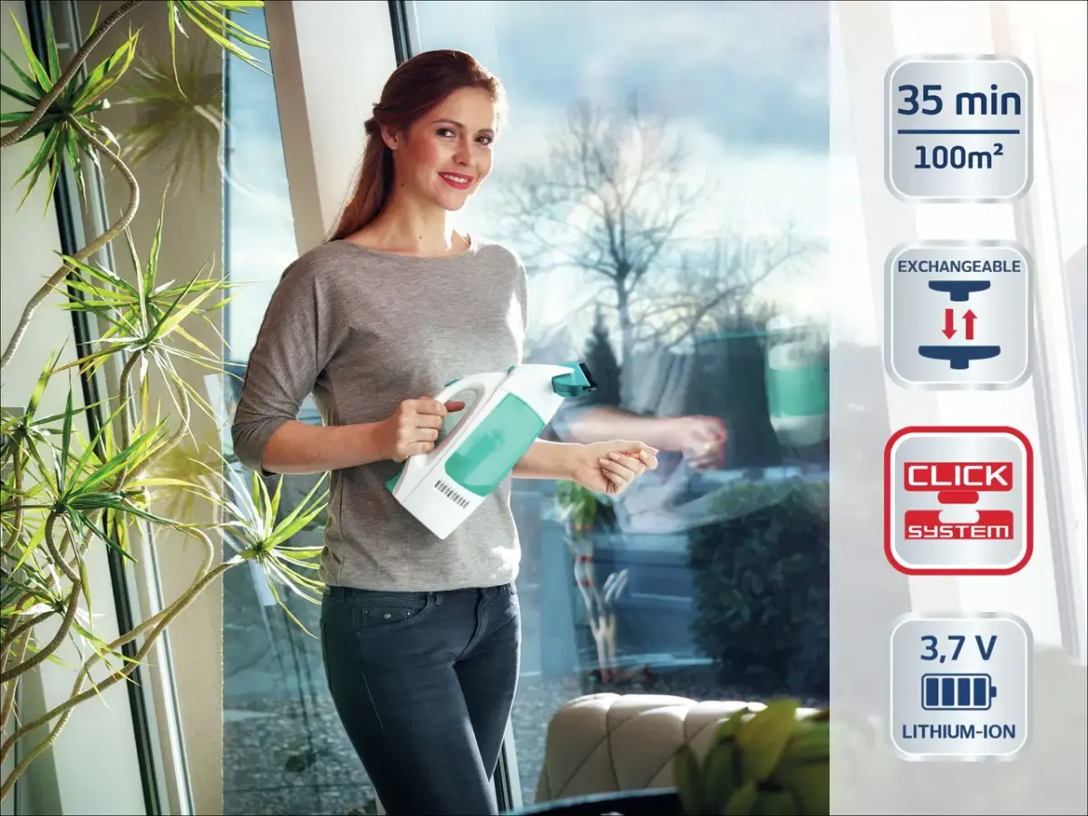 LEIFHEIT Vakuuma logu tīrītājs Dry&Clean ar logu mazgātāju un kātu 43cm
