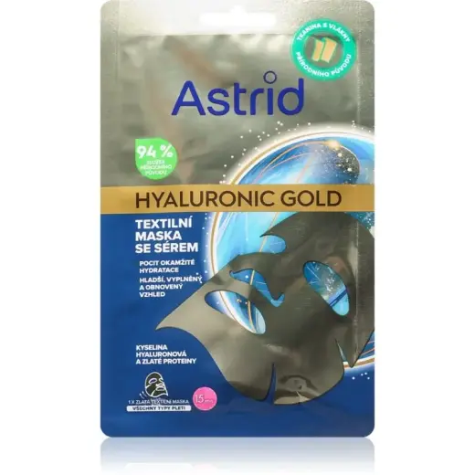 Astrid Hyaluronic Gold Masque Textile Pour Le Raffermissement Et Le Lissage Immédiat Du Visage 1 Pcs