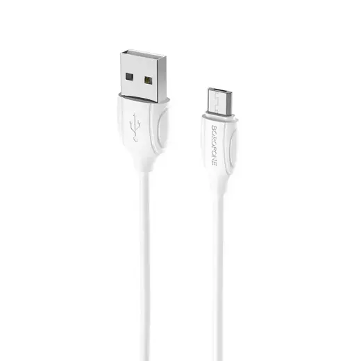 Borofone BX19 Benefit data transfer and charging cable | USB-A to Micro USB | 12W | 1m | white