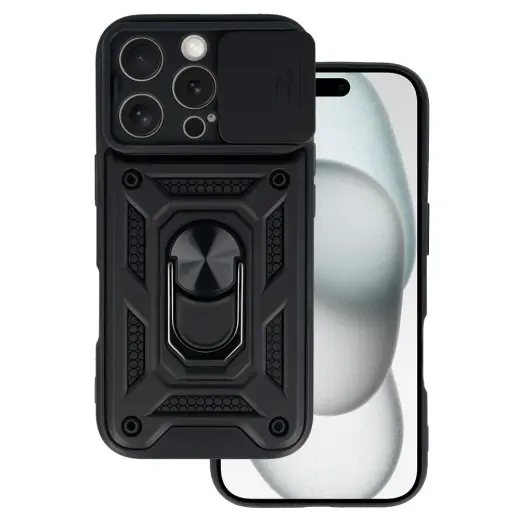 Slide Camera Armor telefoni ümbris iPhone 16 Pro Max must