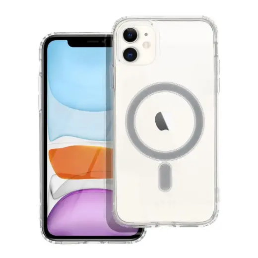 Clear Mag telefono dėklas su MagSafe palaikymu iPhone 11 skaidrus