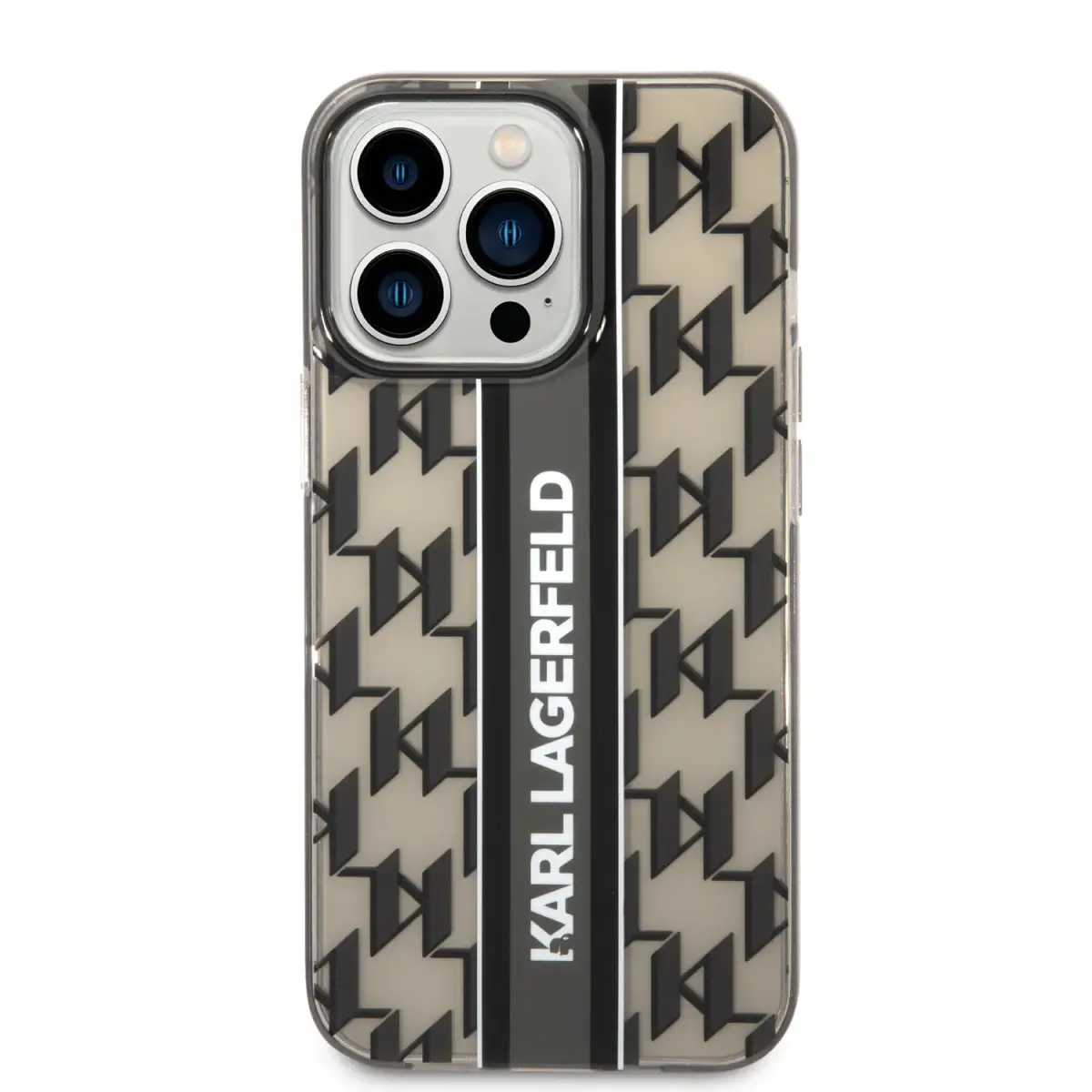 Karl Lagerfeld Monogram Vertical Stripe Case for iPhone 14 Pro Max Black