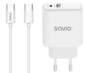 Savio Quick tīkla lādētājs | 30W | USB-C | USB-C uz USB-C vads komplektā
