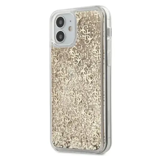 Guess GUHCP12SLG4GSLG 4G Liquid Glitter Protect Case For Apple iPhone 12 Mini Transparent