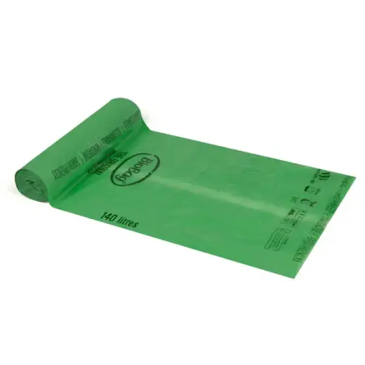 Atkritumu maisi kompostējami BioBag 120/140L (16 gab. rullī) 17mkr. 87x150cm zaļi
