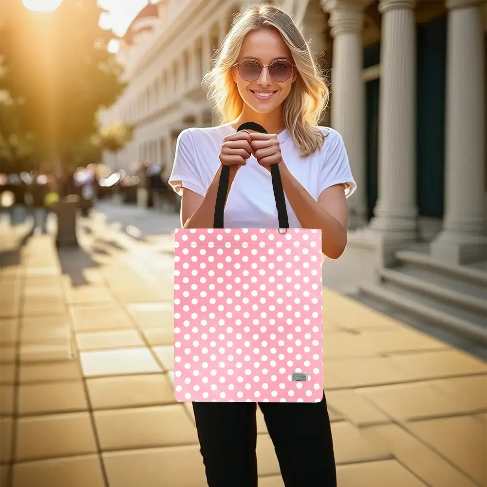 Shopping bag Wonder pattern 2 light pink polka-dot