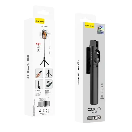 Blavec Selfie Stick Coco P02 tripod + remote control 0,7 metres (SSCP02-TRB07) black