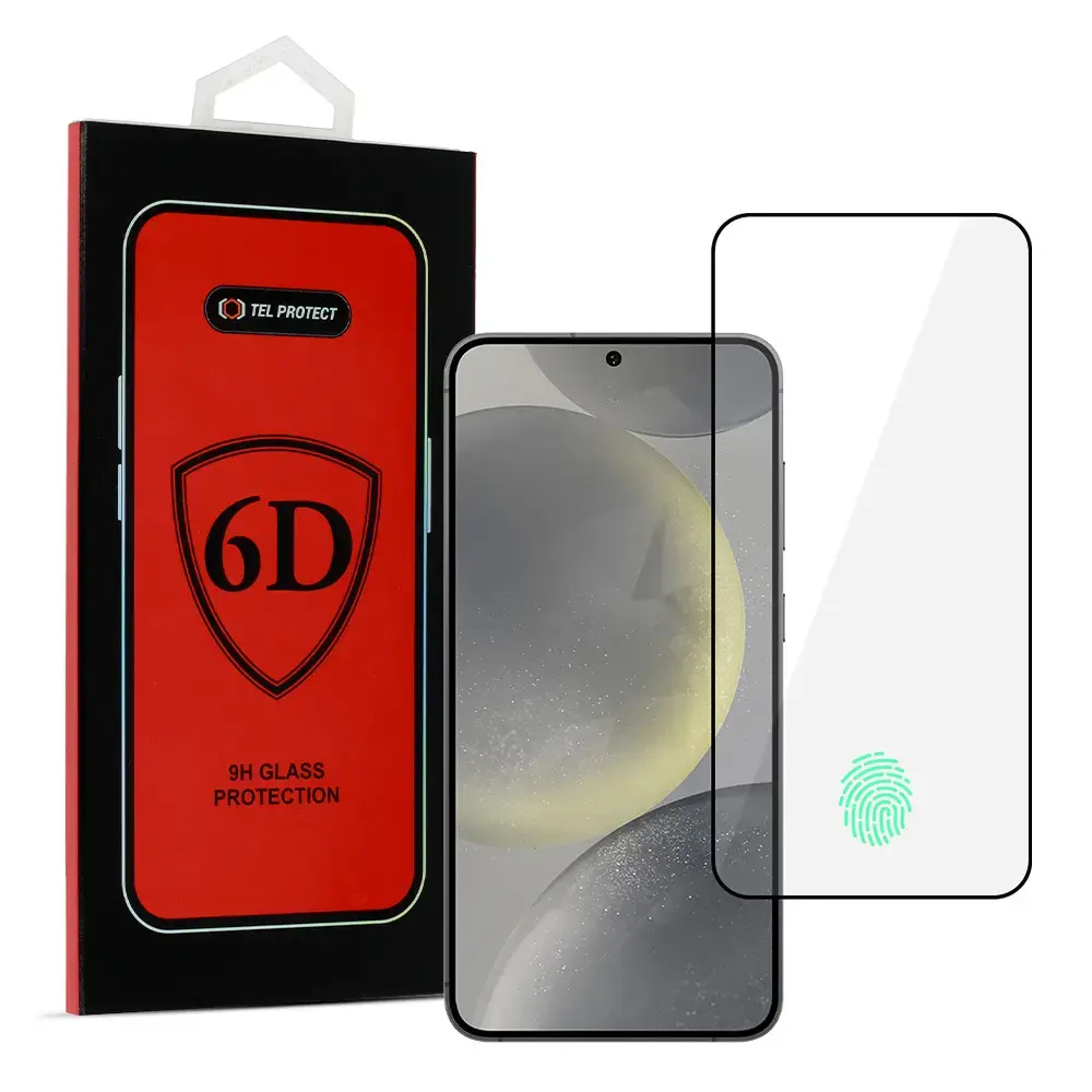 Tel Protect Full Glue 6D aizsargstikls telefona ekrānam Galaxy S24 (saderīgs ar pirksta nospieduma sensoru)