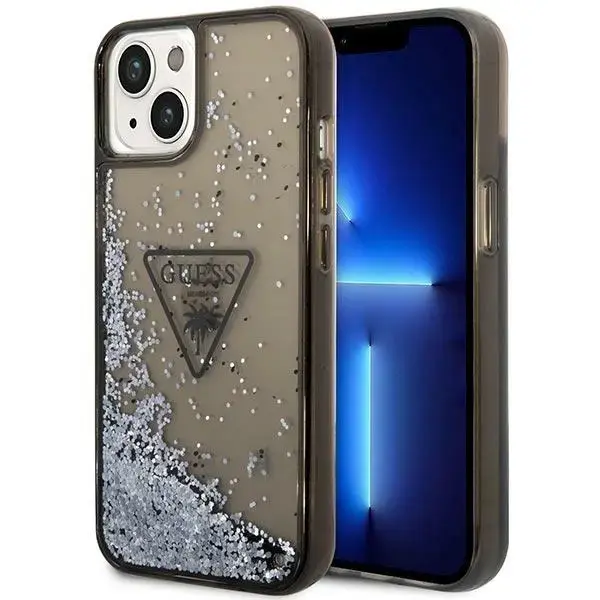 Guess GUHCP14MLFCTPK iPhone 14 Plus | 15 Plus 6.7" czarny|black hardcase Liquid Glitter Palm Collection
