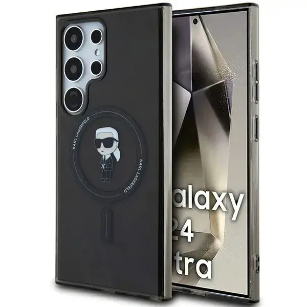 Karl Lagerfeld KLHMS24LHFCKNOK S24 Ultra S928 czarny|black hardcase IML Ikonik MagSafe