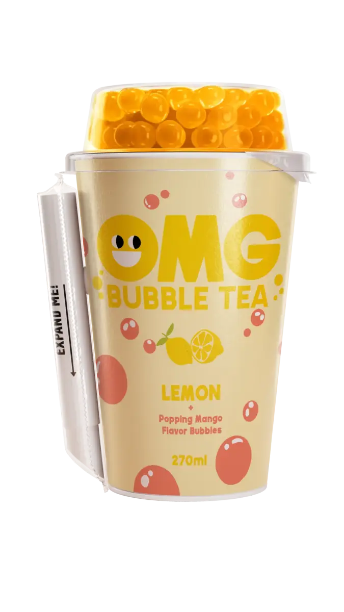 Tējas dzēriens OMG Yerba Mate Lemon ar mango bumbiņām, 0.27l