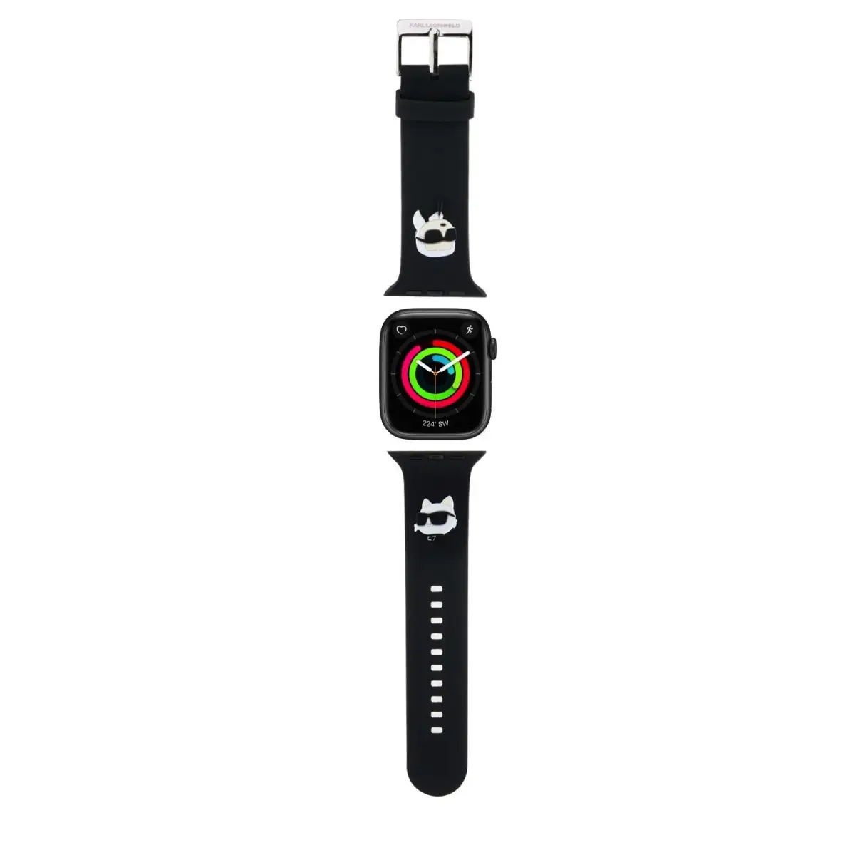 Karl Lagerfeld Karl and Choupette Head NFT Watch Strap for Apple Watch 38|40|41 Black (Damaged Package)