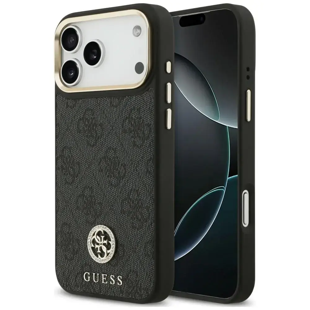 Case Guess 4G Strass Logo MagSafe for iPhone 18 Pro Max / 17 Pro Max black