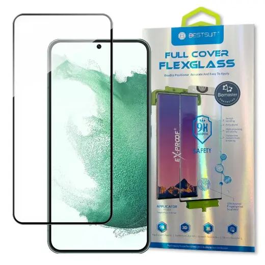 Bestsuit 3D Edge Nano Flexi Glass karastatud kaitseklaas telefonile Galaxy S22+ paigaldusraamiga