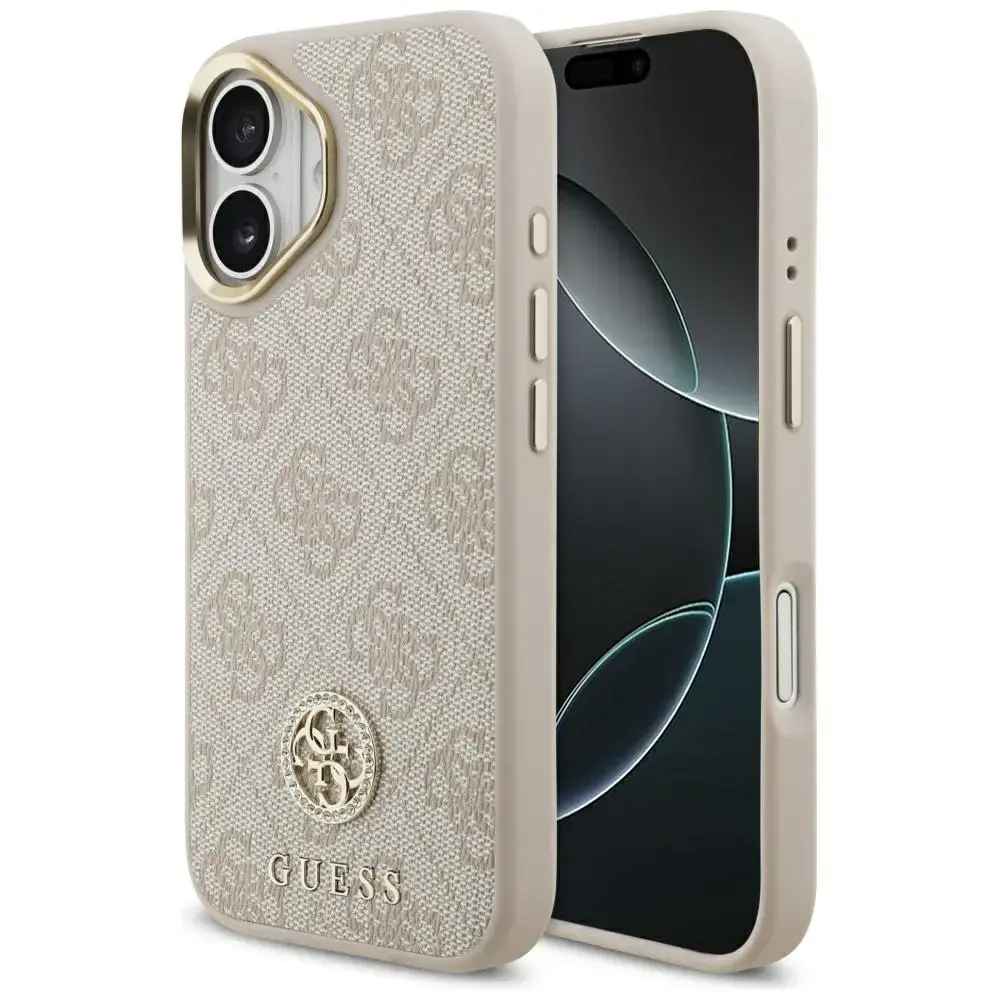 Case Guess 4G Strass Logo MagSafe for iPhone 17 pink