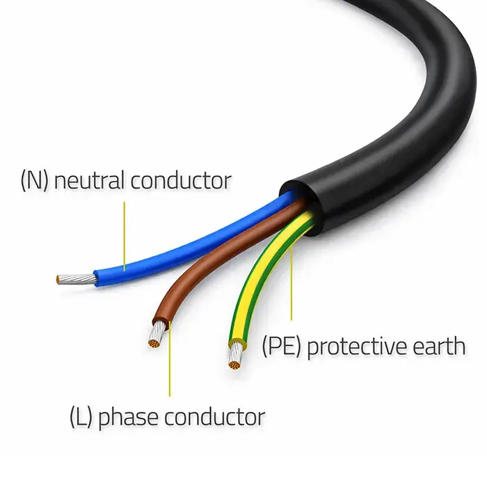 Qoltec Power cord | SCHUKO CEE 7/7 angled plug | Cu copper | stripped and soldered | 3x1.50 mm² | 1.8m