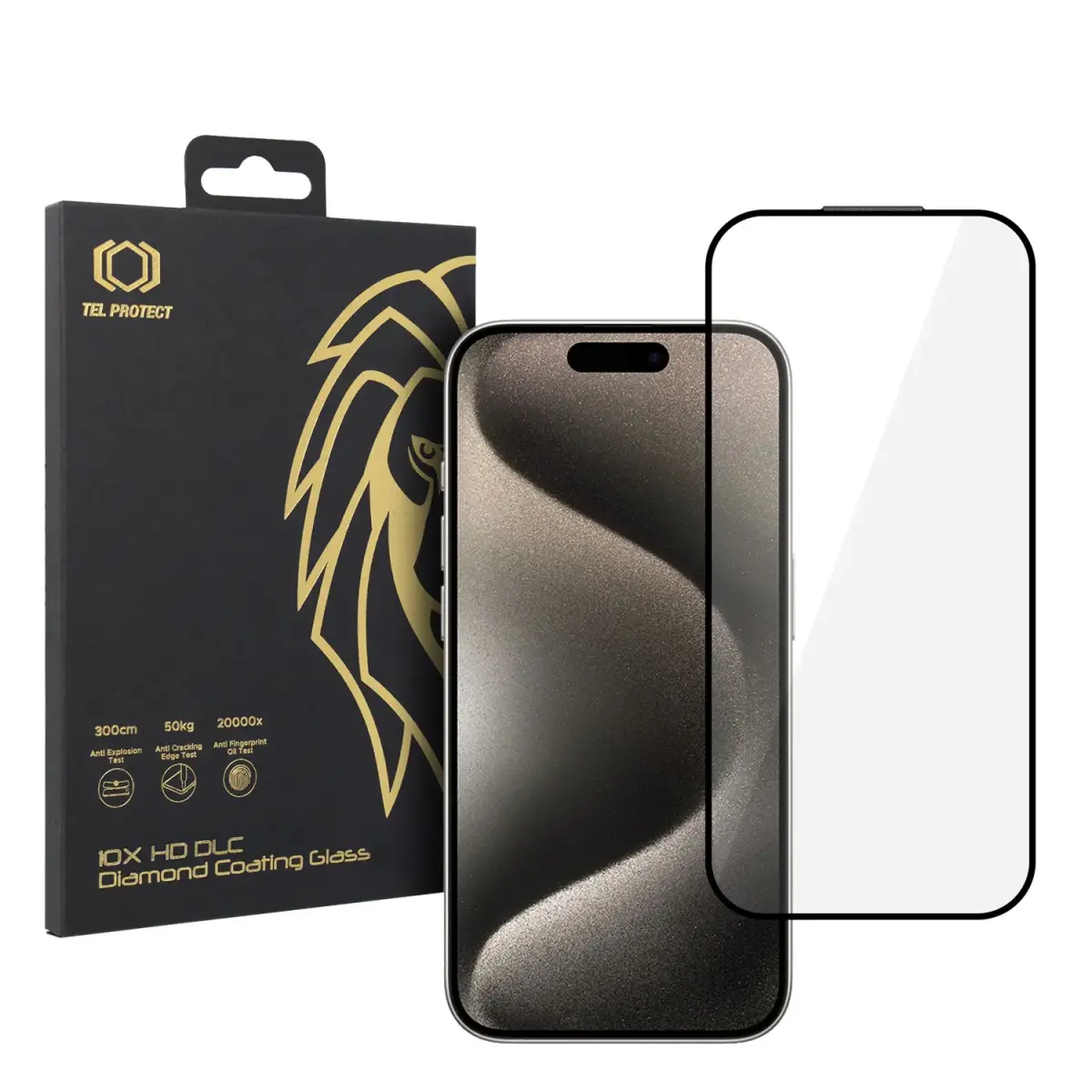 Tel Protect 10X HD DLC Diamond Coating aizsargstikls telefona ekrānam iPhone 15 Pro Max