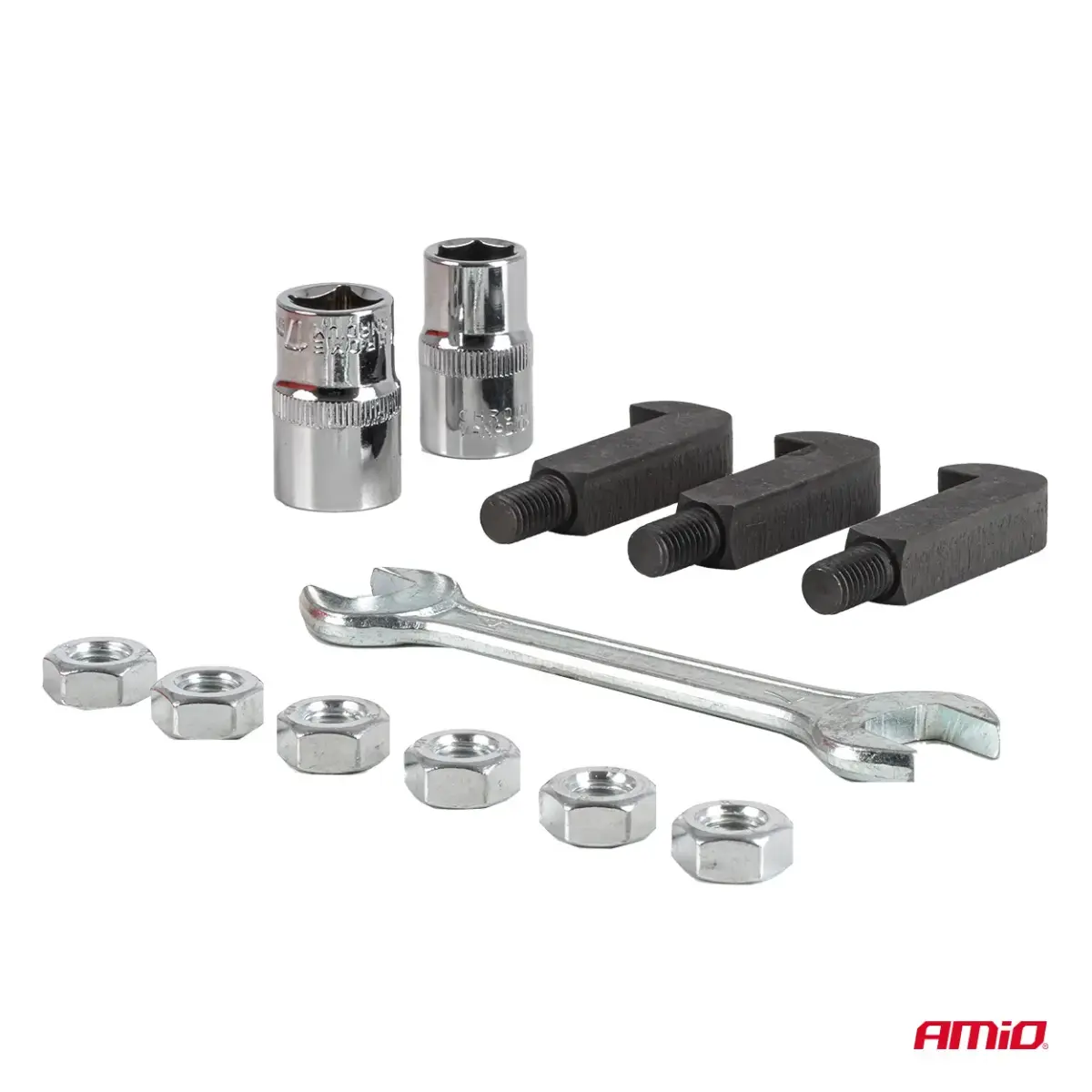Three-claw bearing puller with hooks 44 elements AMIO-04760