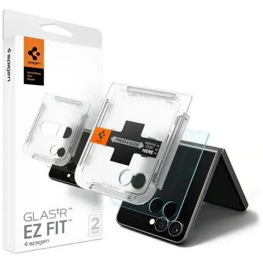 Spigen Glas.Tr EZ FIT tempered glass for phone Samsung Galaxy Z Flip 7 (F766) with applicator (2 pcs.)