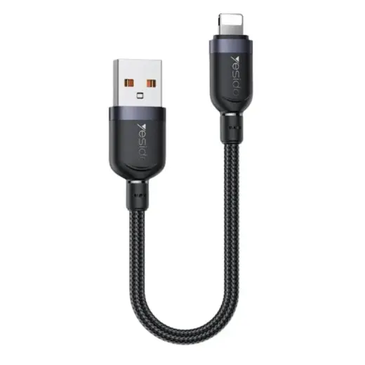 YESIDO CA131L andmeedastus- ja laadimiskaabel | USB-A kuni Lightning | 12W | 0.3m | must