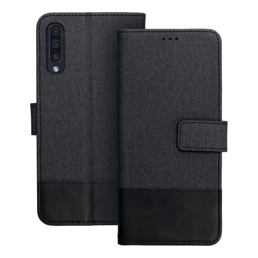GOMMA knyginio tipo telefono dėklas Samsung Galaxy A50 4G (A505) juodas