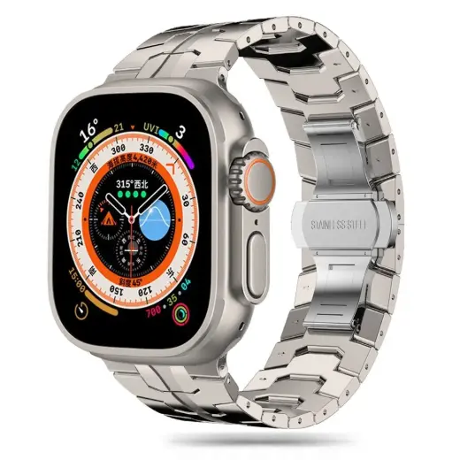 Tech-Protect Stainless Line išmaniojo laikrodžio dirželis Apple Watch 4/5/6/7/8/9/SE/Ultra 1/2 (42/44/45/49 mm) | nerūdijantis plienas | pilkas