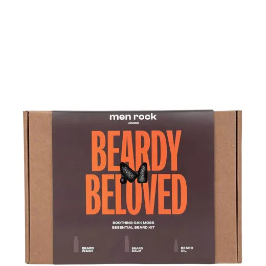 Men Rock Beardy Beloved Soothing Beard Kit  Beard Care  Oak Moss  3 Pc