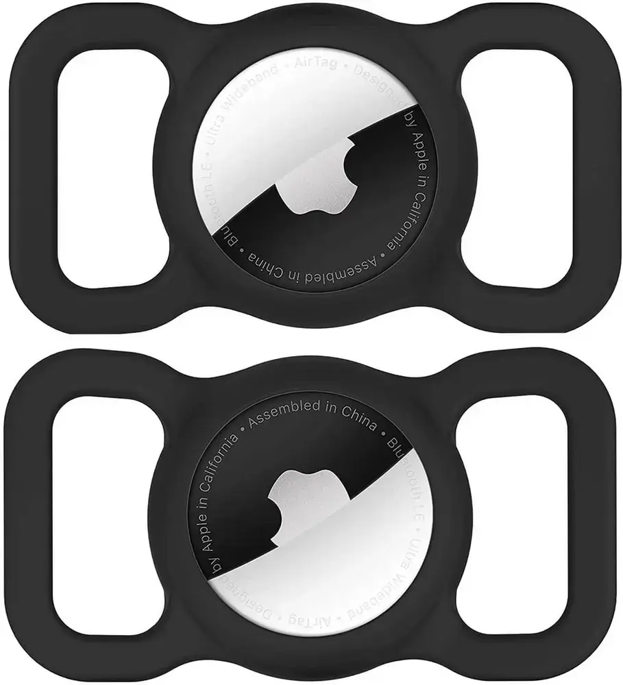 Apple AirTag Silicone Case for Dog or Cat Collar - Black