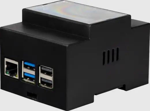 Enclosure for Raspberry Pi 5 (RPI5), for DIN rail mounting  blackJOY-IT