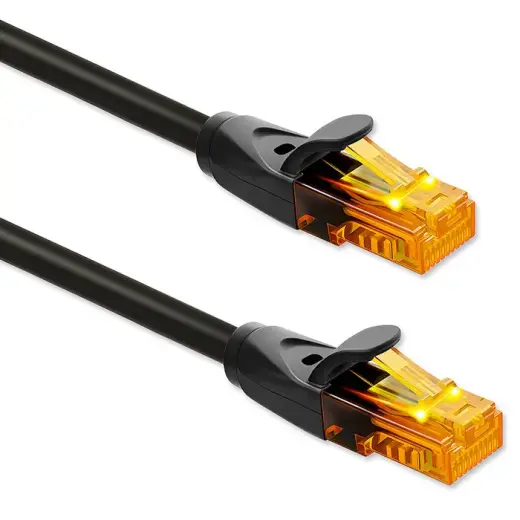 Qoltec UTP Patchcord Cable | CAT6 | 2 x RJ-45 | High speed 1Gb/s | Gold - plated contacts | 15m | Black